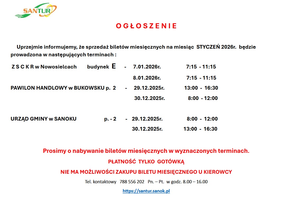 Bilkety miesięczne - zdjęcie