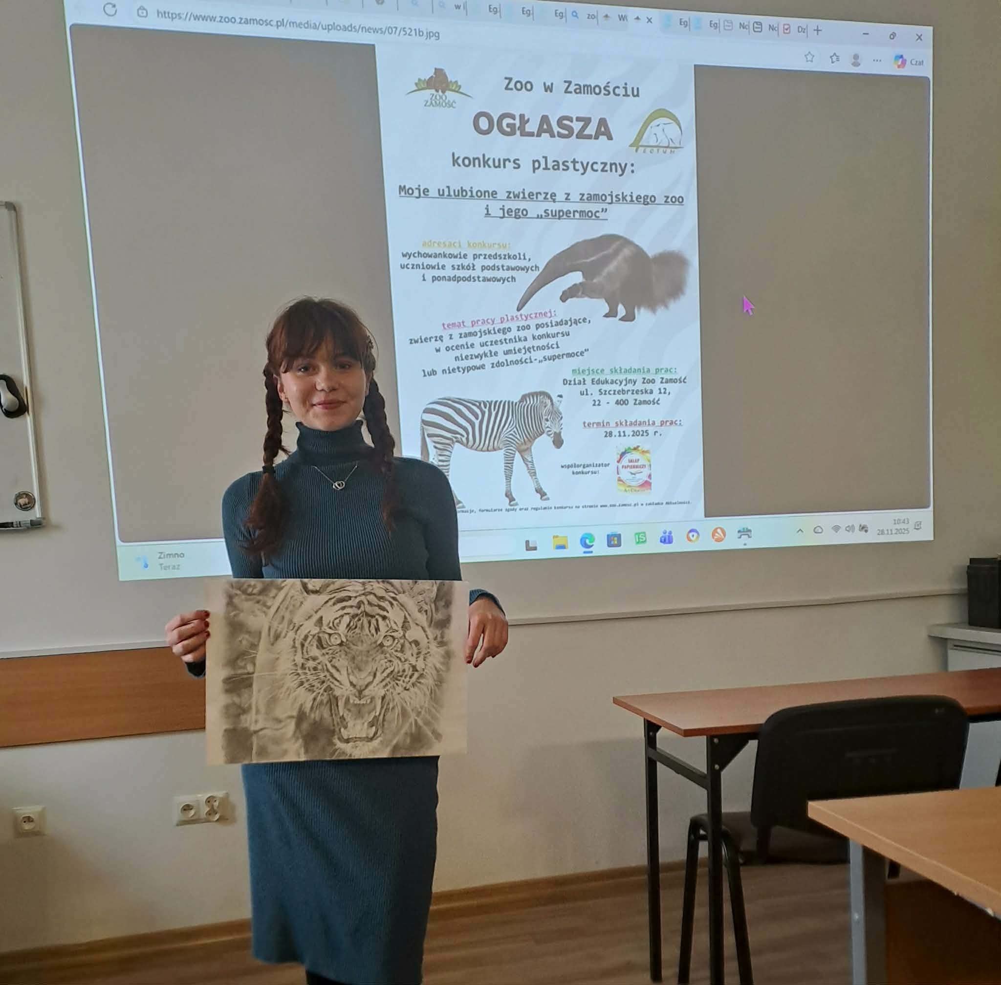 Nicol Marczak III miejsce w konkursie MOJE ULUBIONE ZWIERZĘ Z ZAMOJSKIEGO ZOO I JEGO „SUPERMOC" - zdjęcie